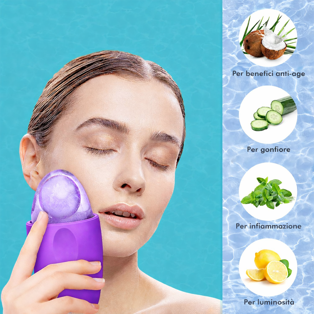 Tuabellezza IceLift™ – Rullo Viso in Silicone con Ghiaccio